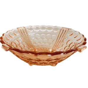 Artdeco fruitschaal rosaline roze glas 1930's