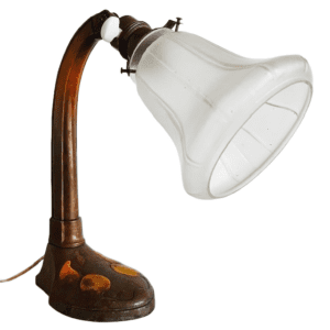Antieke Art nouveau bureaulamp smeedijzer d.g.m.s. Ges. Gesch. 1910's