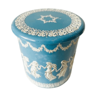 Vintage blik blauw wit Wedgewood Regency dans 1950's