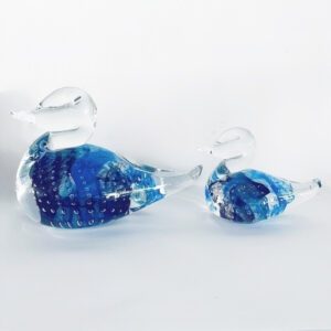 Vintage mid-century FM Konstglas Ronneby glazen Eenden beeldjes set vogels 1970's