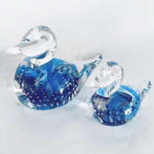 Vintage mid-century FM Konstglas Ronneby glazen Eenden beeldjes set vogels 1970's